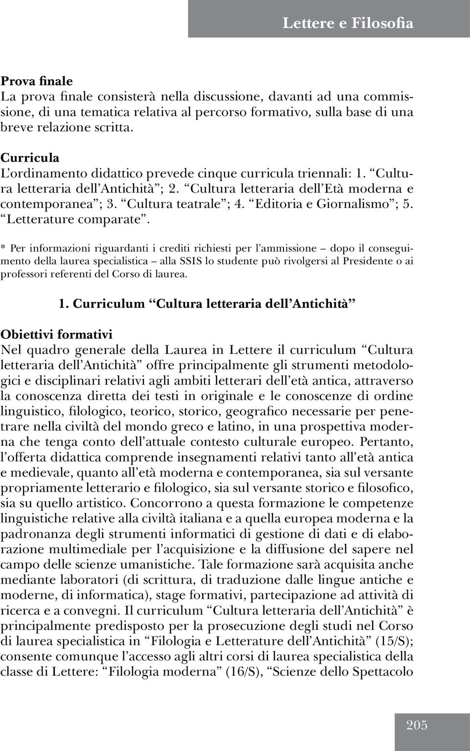 Editoria e Giornalismo ; 5. Letterature comparate.