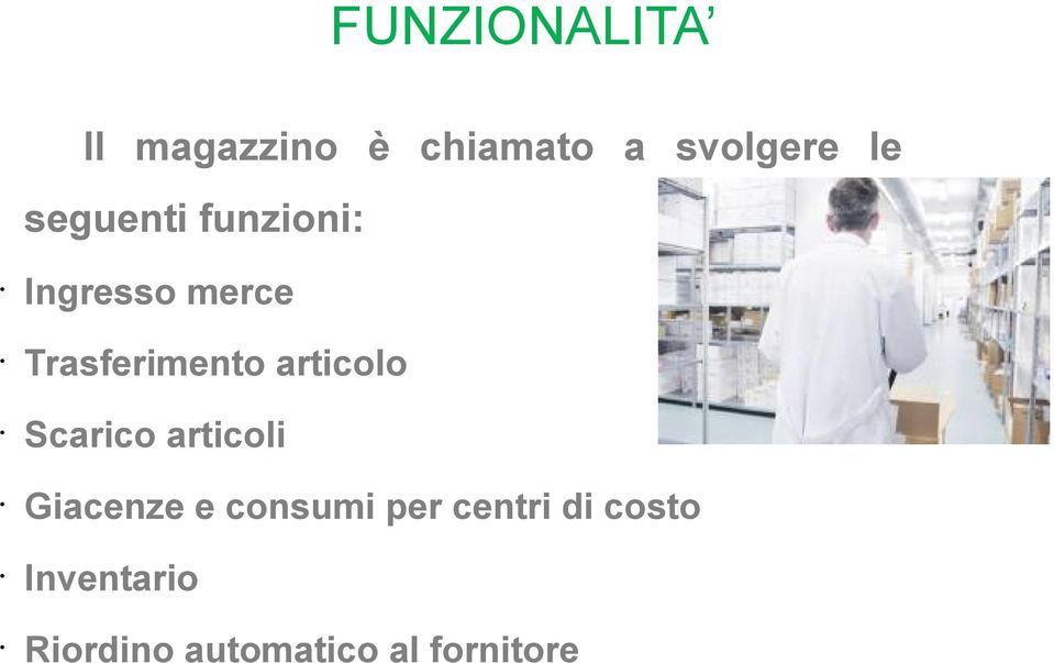 articolo Scarico articoli Giacenze e consumi per