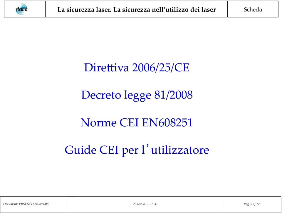 per l utilizzatore Document: PRSI-