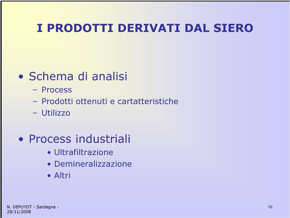 cartatteristiche Utilizzo Process