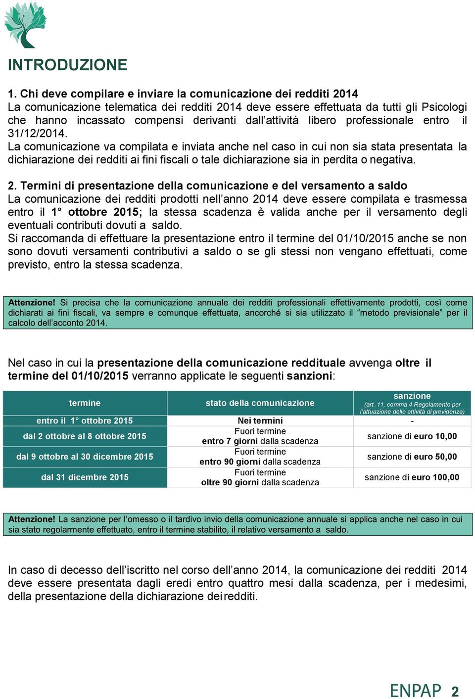 attività libero professionale entro il 31/12/2014.