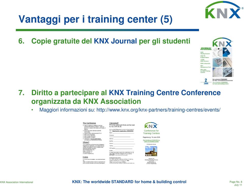 Diritto a partecipare al KNX Training Centre Conference organizzata