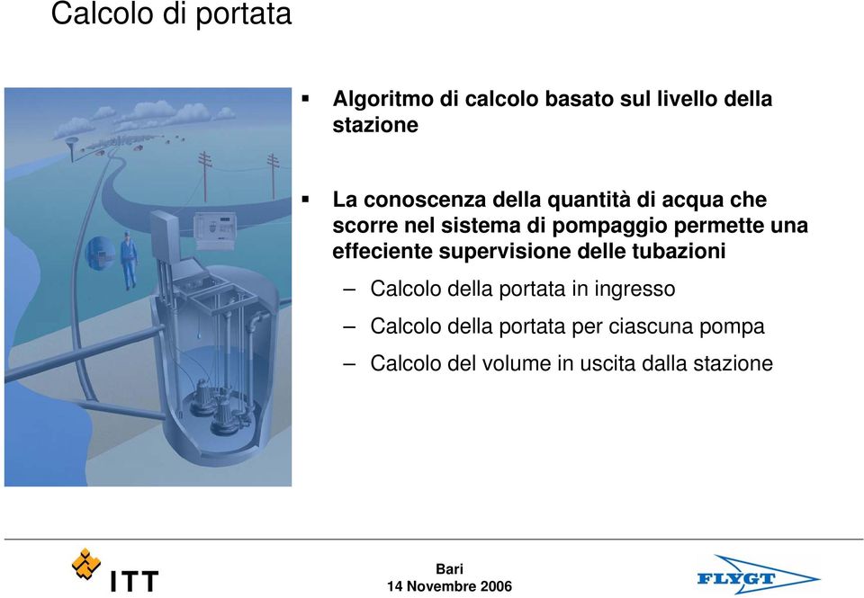 una effeciente supervisione delle tubazioni Calcolo della portata in ingresso