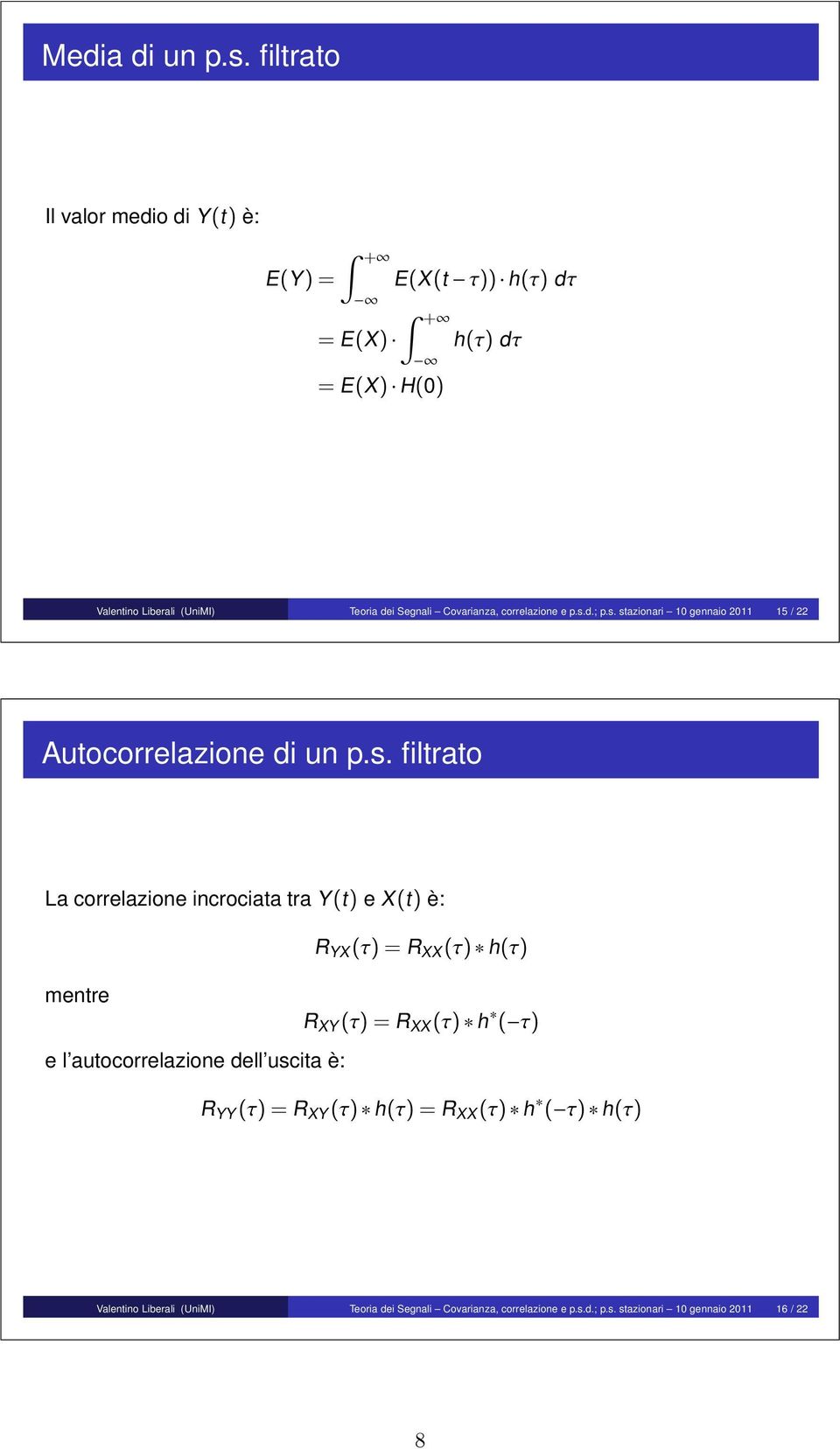 Covarianza, correlazione e p.s.