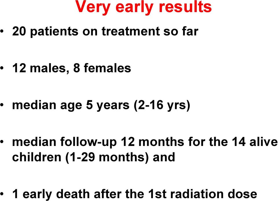 follow-up 12 months for the 14 alive children (1-29