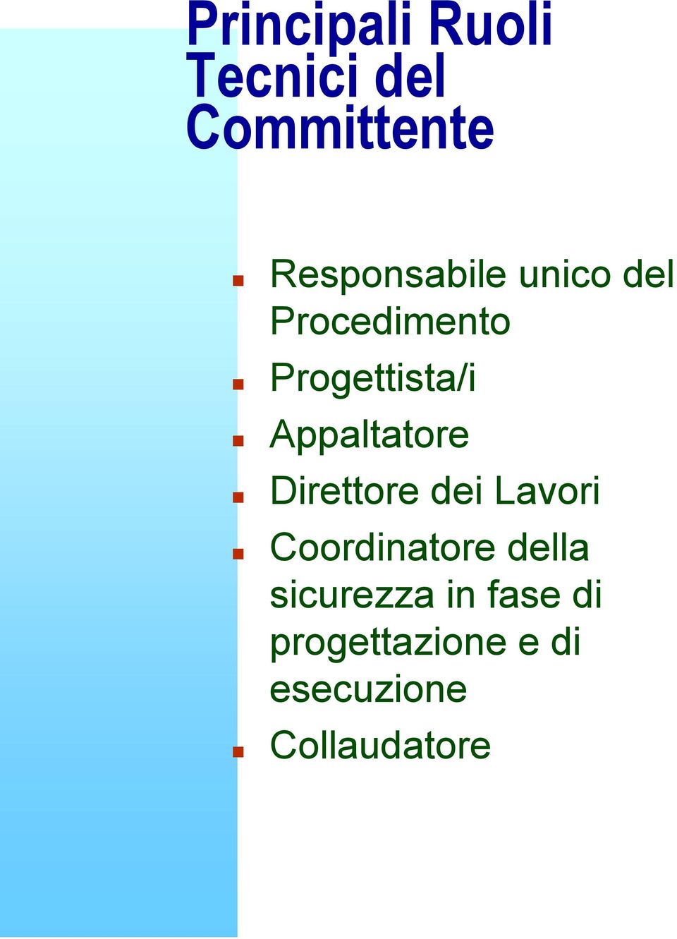 Appaltatore Direttore dei Lavori Coordinatore della