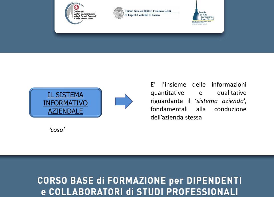 qualitative riguardante il sistema azienda,