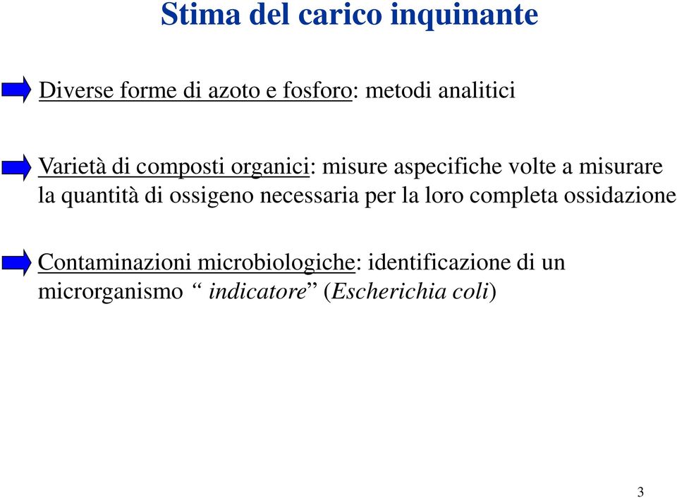 la quantità di ossigeno necessaria per la loro completa ossidazione