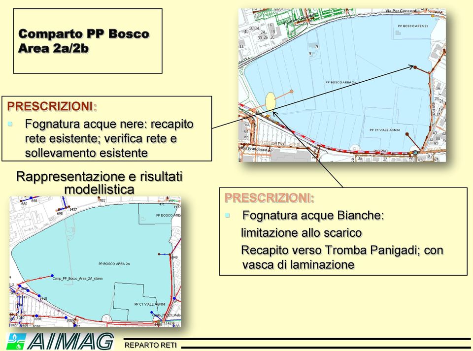 risultati modellistica Fognatura acque Bianche: limitazione