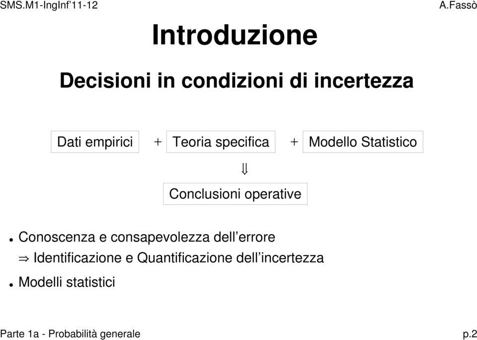 Conoscenza e consapevolezza dell errore Identificazione e