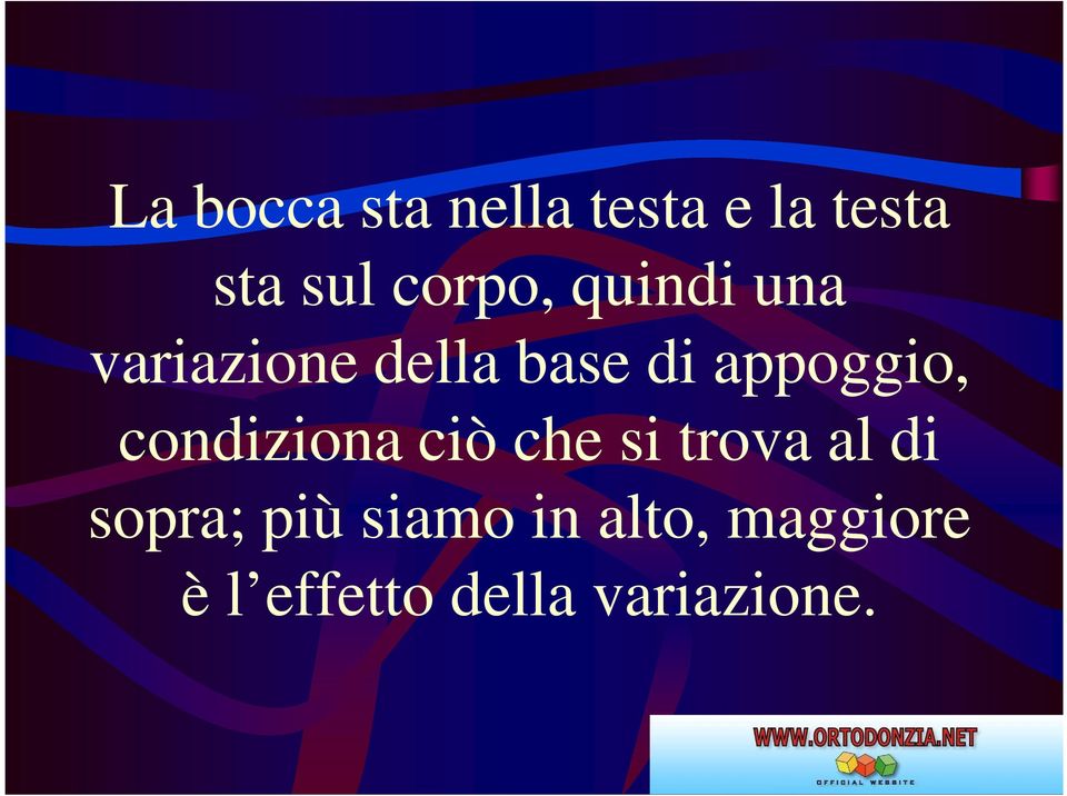 appoggio, condiziona ciò che si trova al di