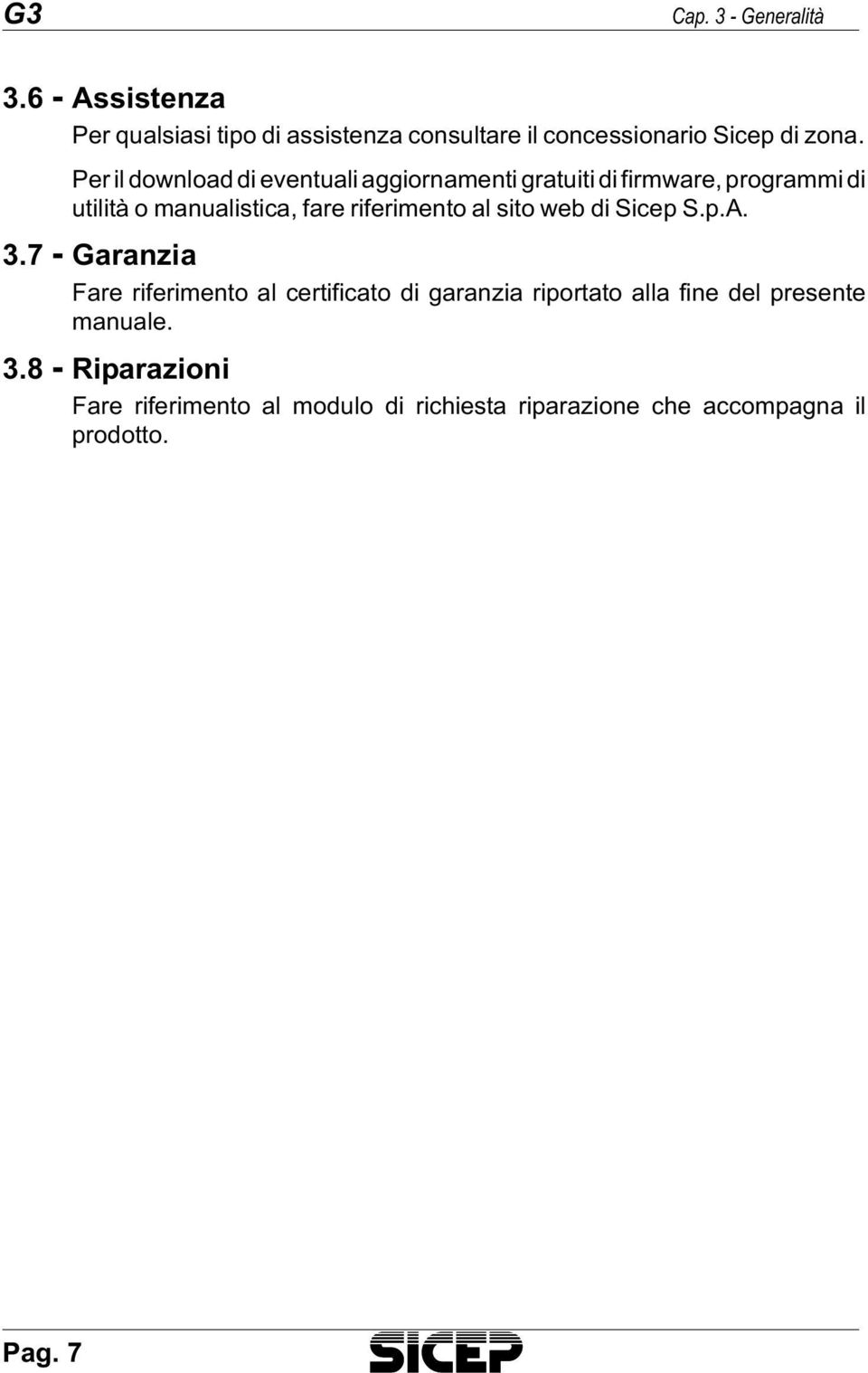 ri men to al sito web di Sicep S.p.A. 3.