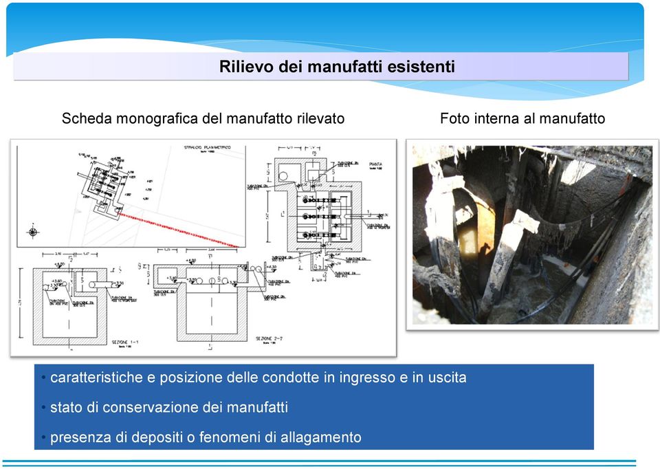 posizione delle condotte in ingresso e in uscita stato di