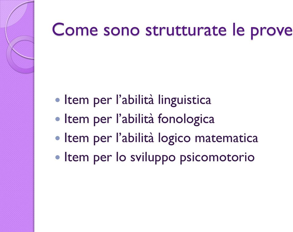 fonologica Item per l abilità logico