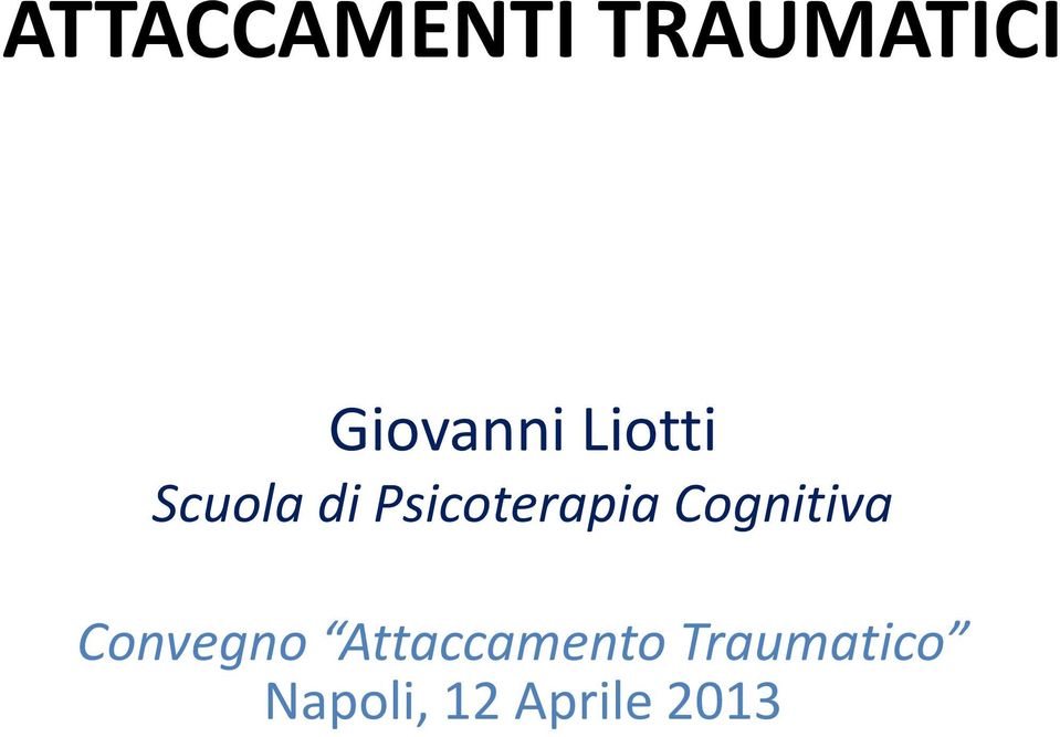 Psicoterapia Cognitiva Convegno