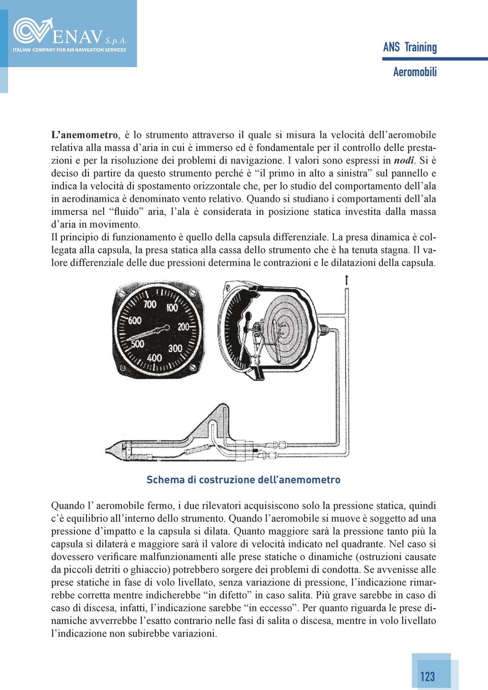 Si è deciso di partire da questo strumento perché è il primo in alto a sinistra sul pannello e indica la velocità di spostamento orizzontale che, per lo studio del comportamento dell ala in