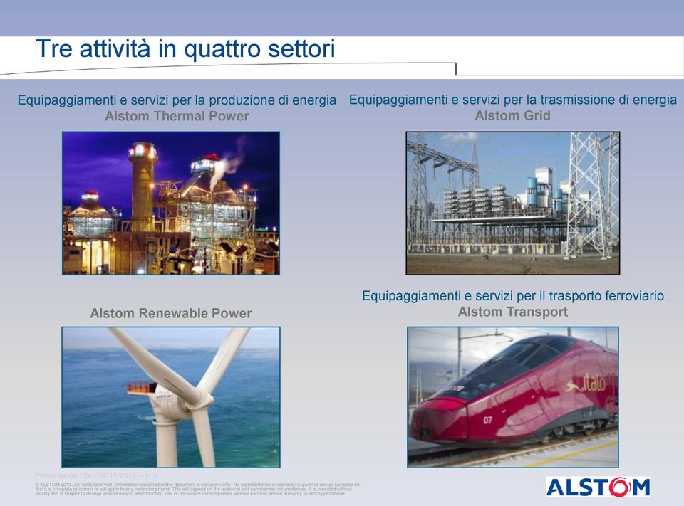 trasmissione di energia Alstom Grid Alstom Renewable Power Equipaggiamenti e