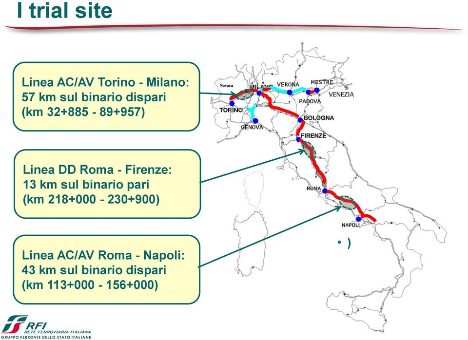 BOLOGNA FIRENZE Linea DD Roma - Firenze: 13 km sul binario pari (km