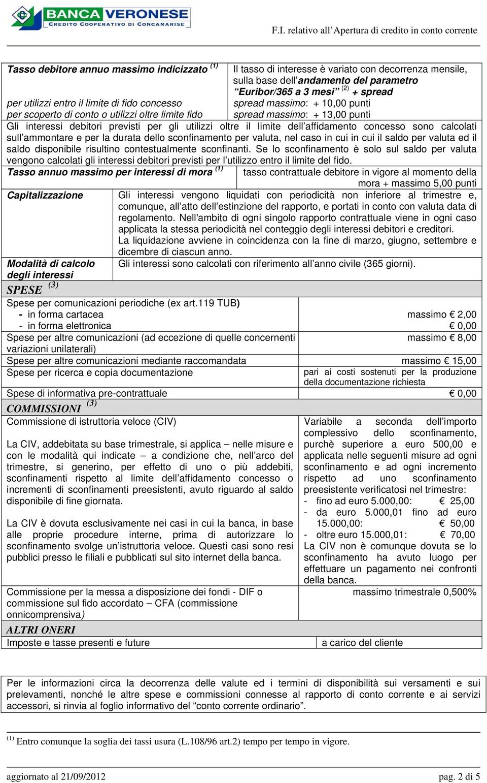 valuta, nel caso in cui in cui il saldo per valuta ed il saldo disponibile risultino contestualmente sconfinanti.