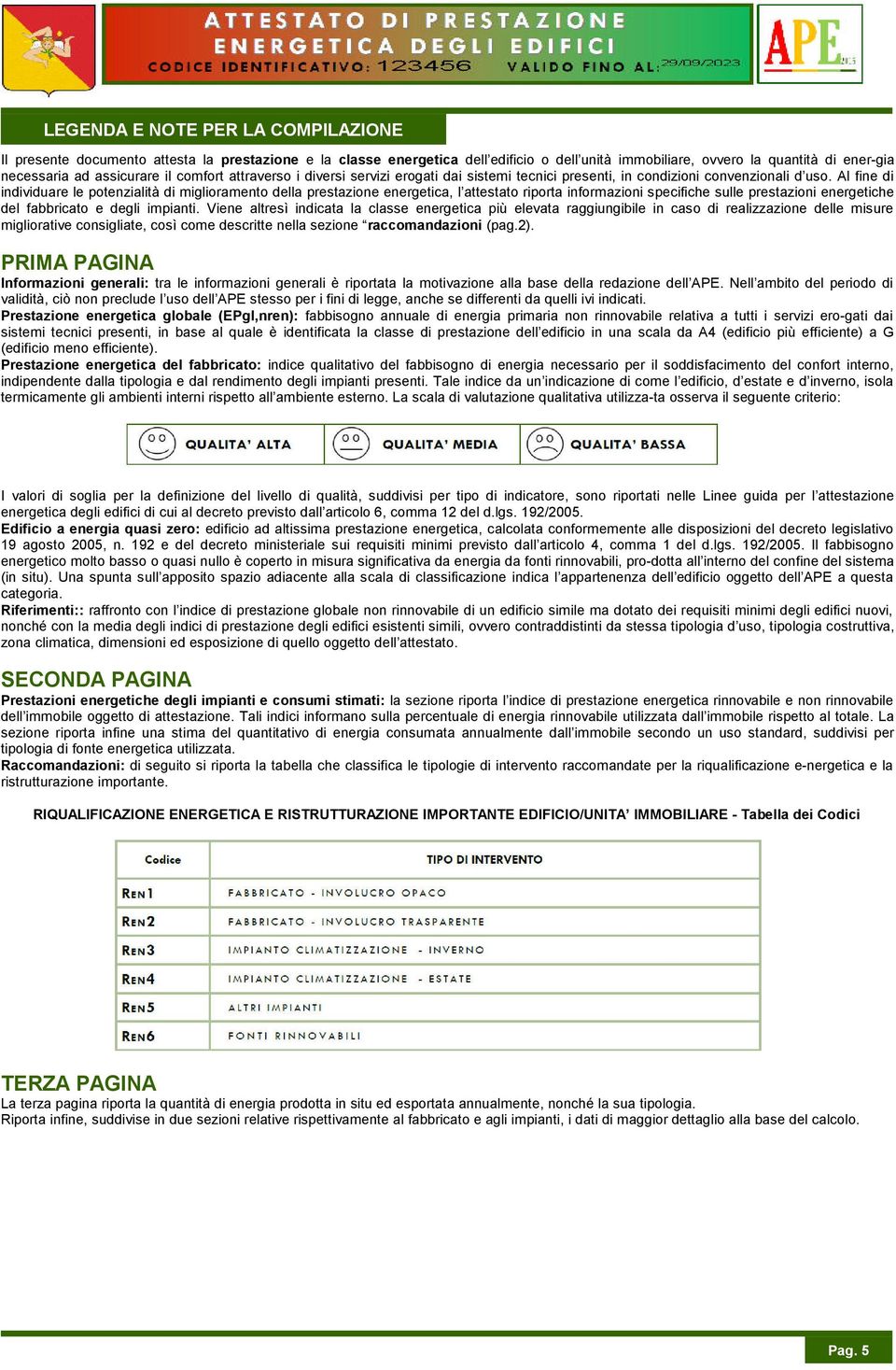 Al fine di individuare le potenzialità di miglioramento della prestazione energetica, l attestato riporta informazioni specifiche sulle prestazioni energetiche del fabbricato e degli impianti.