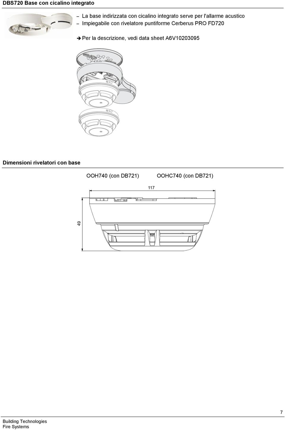 puntiforme Cerberus PRO FD720 Per la descrizione, vedi data sheet