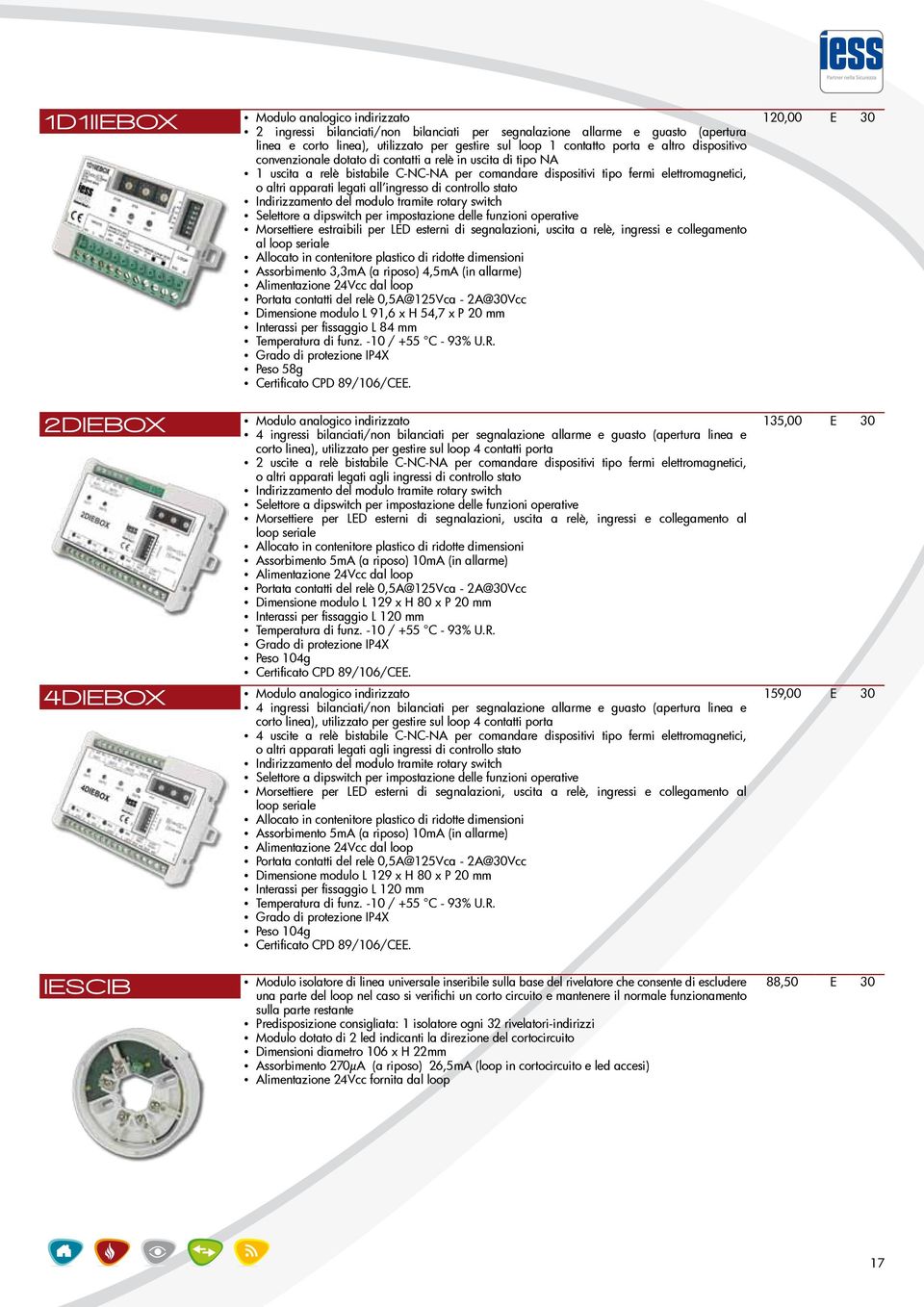 apparati legati all ingresso di controllo stato Indirizzamento del modulo tramite rotary switch Selettore a dipswitch per impostazione delle funzioni operative Morsettiere estraibili per LED esterni