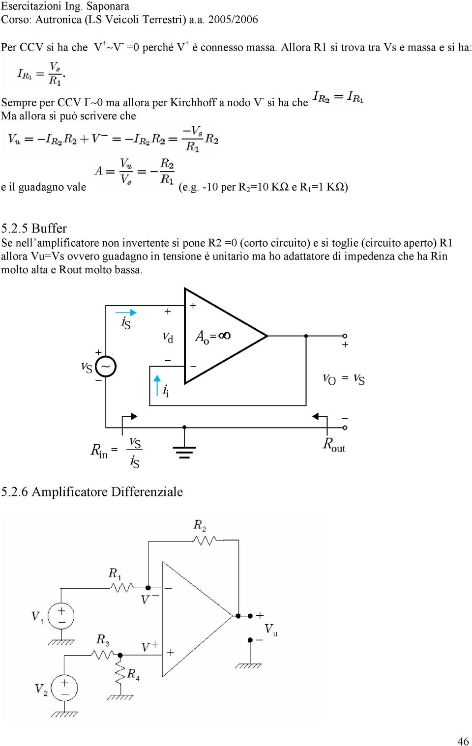 scrivere che e il guadagno vale (e.g. -10 per R 2 