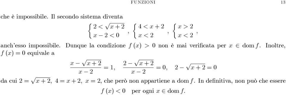 Dunque la condizione f () > 0 non è mai verificata per dom f.