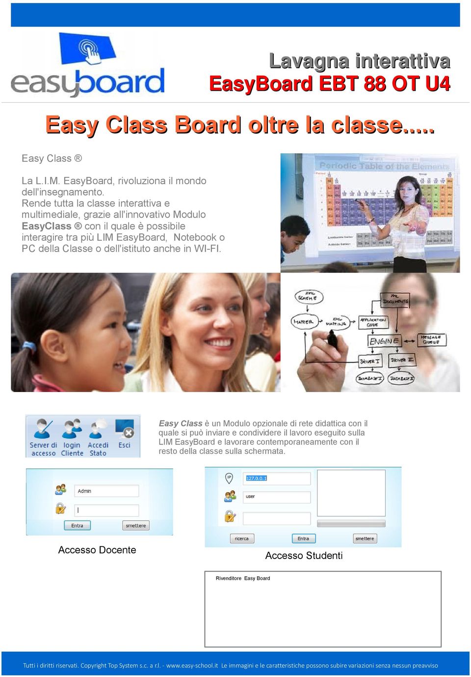 EasyBoard, Notebook o PC della Classe o dell'istituto anche in WI-FI.