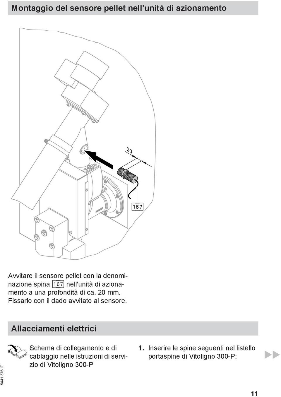 Fissarlo con il dado avvitato al sensore.