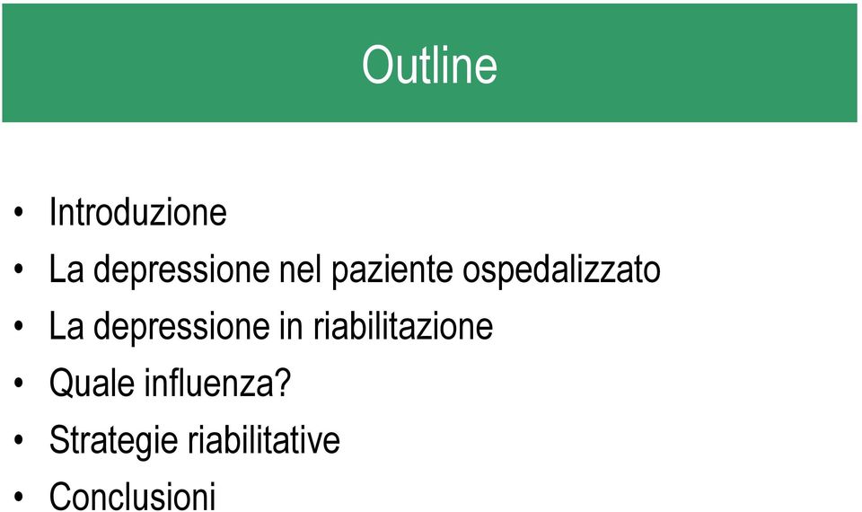 depressione in riabilitazione Quale