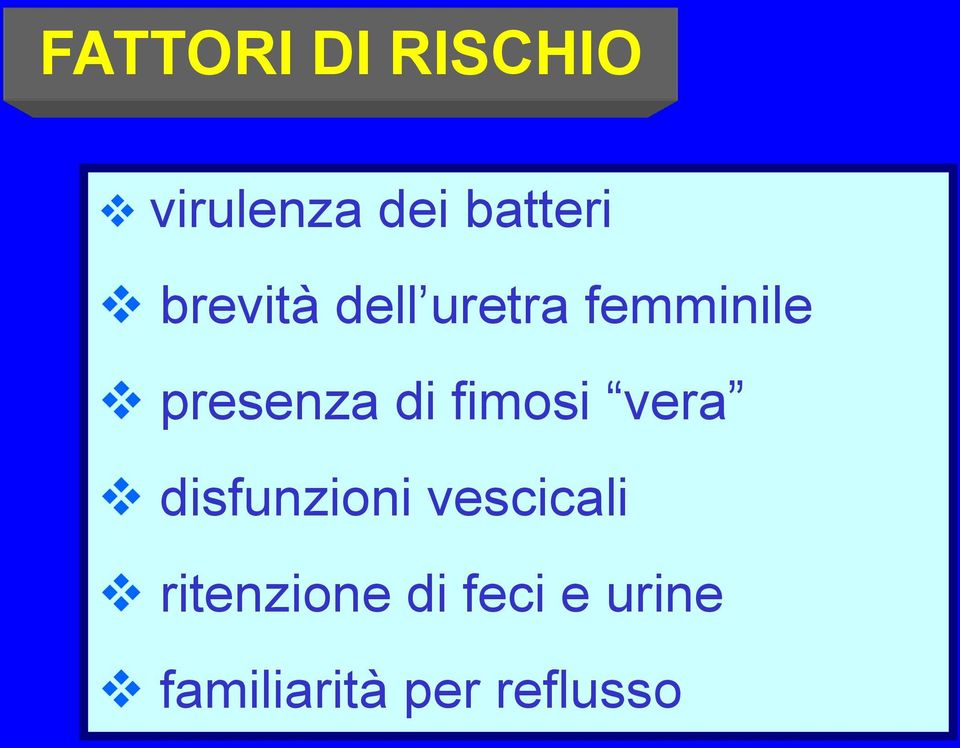 fimosi vera disfunzioni vescicali