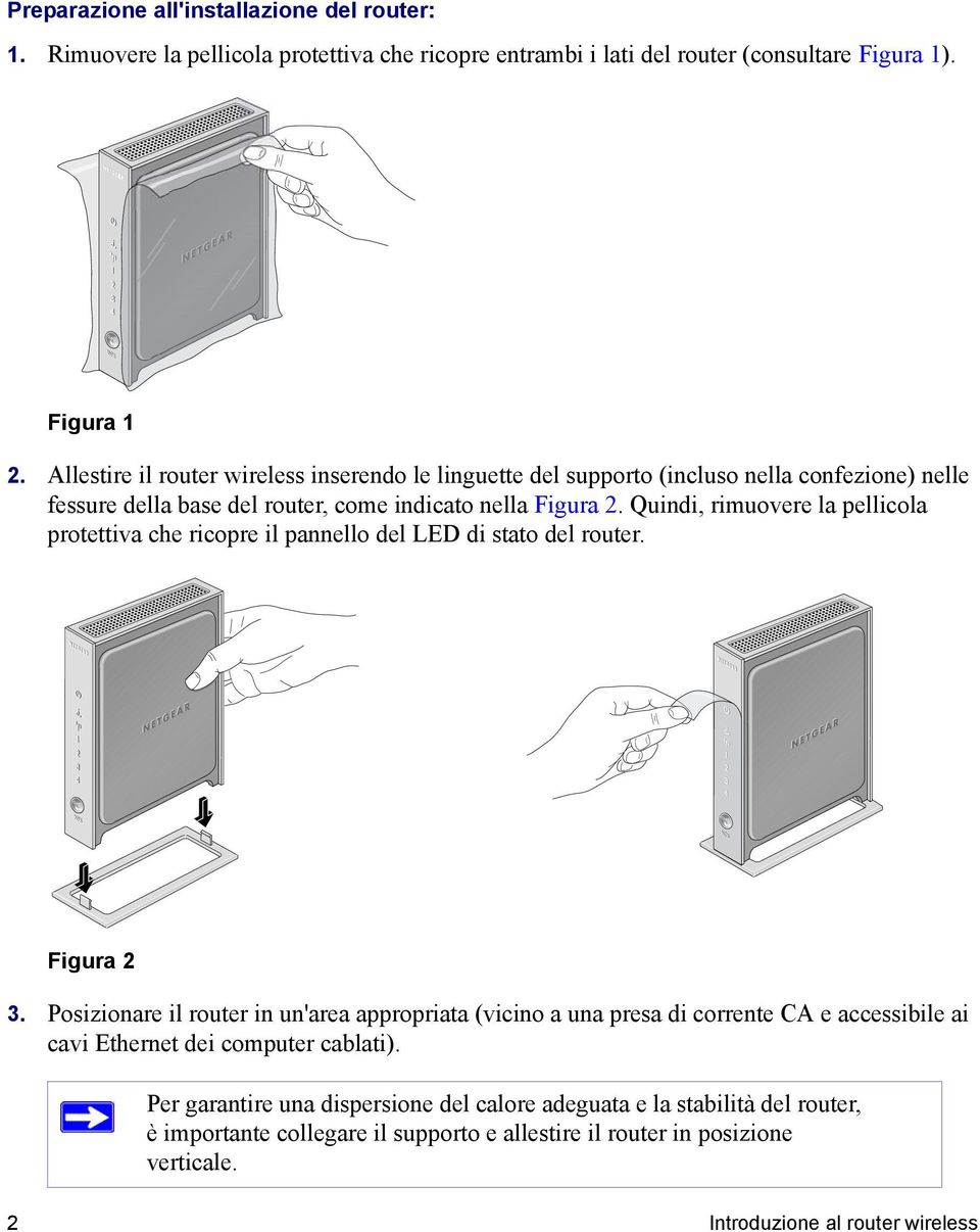 Quindi, rimuovere la pellicola protettiva che ricopre il pannello del LED di stato del router. Figura 2 3.