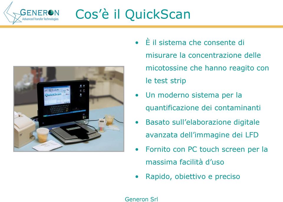 quantificazione dei contaminanti Basato sull elaborazione digitale avanzata dell