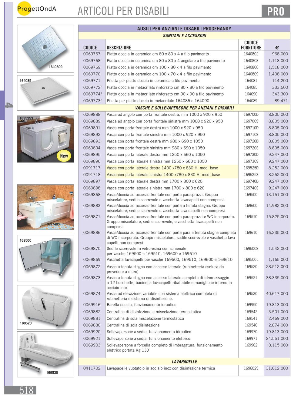 518,000 0069770 Piatto doccia in ceramica cm 100 x 70 x a filo pavimento 160809 1.