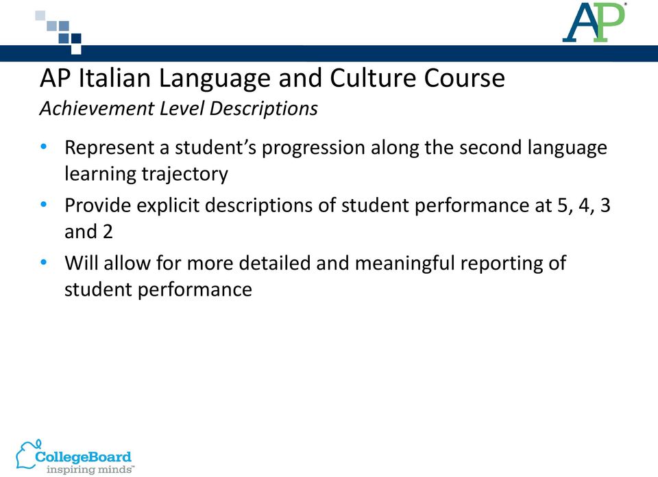 trajectory Provide explicit descriptions of student performance at 5, 4,
