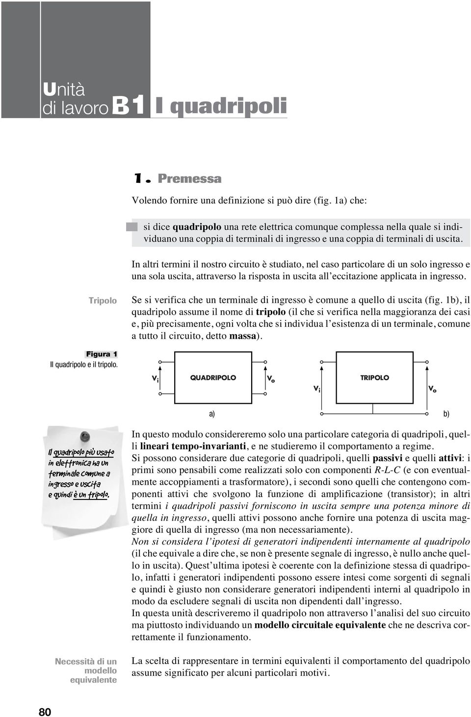 In altri terminl nostro circuito è studiato, nel caso particolare di un solo ingresso e una sola uscita, attraverso la risposta in uscita all eccitazione applicata in ingresso.