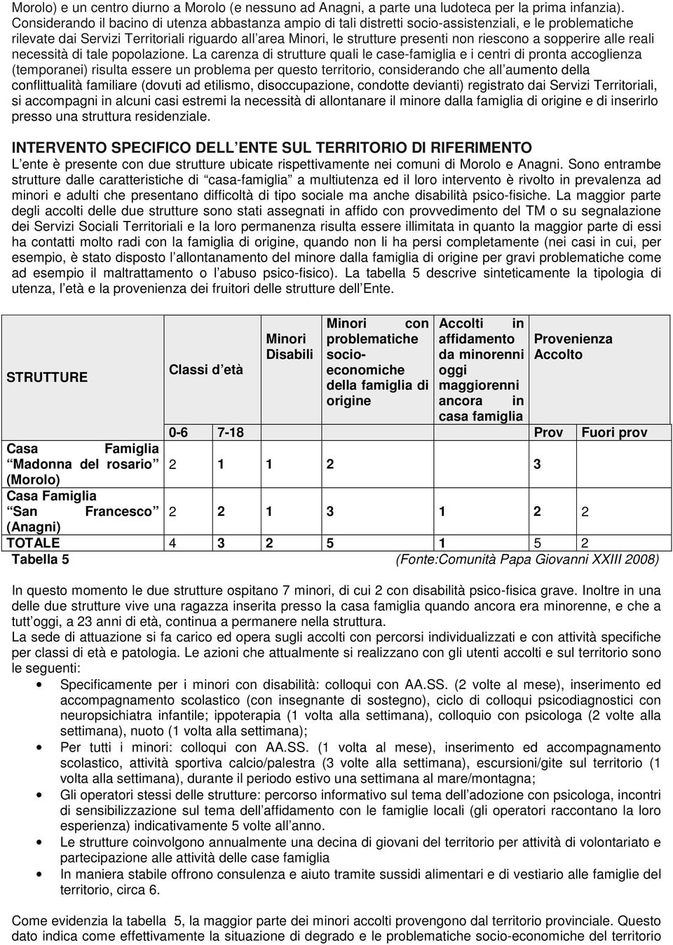 riescono a sopperire alle reali necessità di tale popolazione.