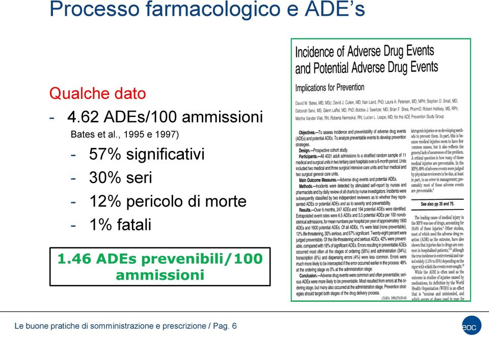 , 1995 e 1997) - 57% significativi - 30% seri - 12%