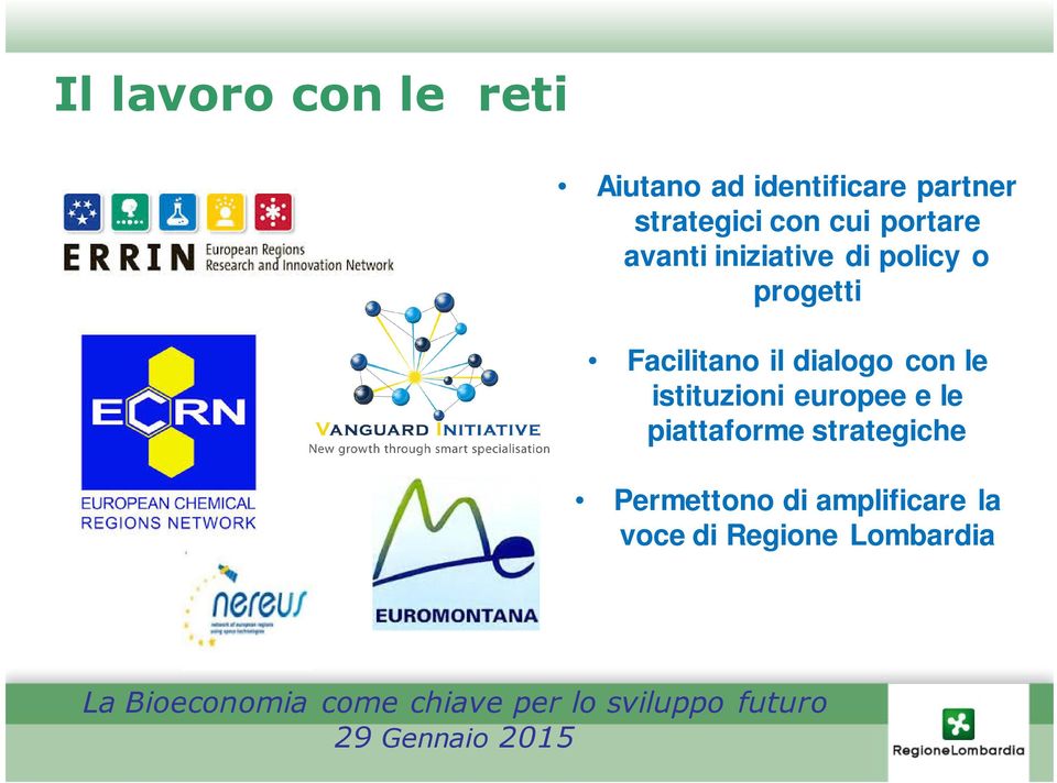 progetti Facilitano il dialogo con le istituzioni europee e le