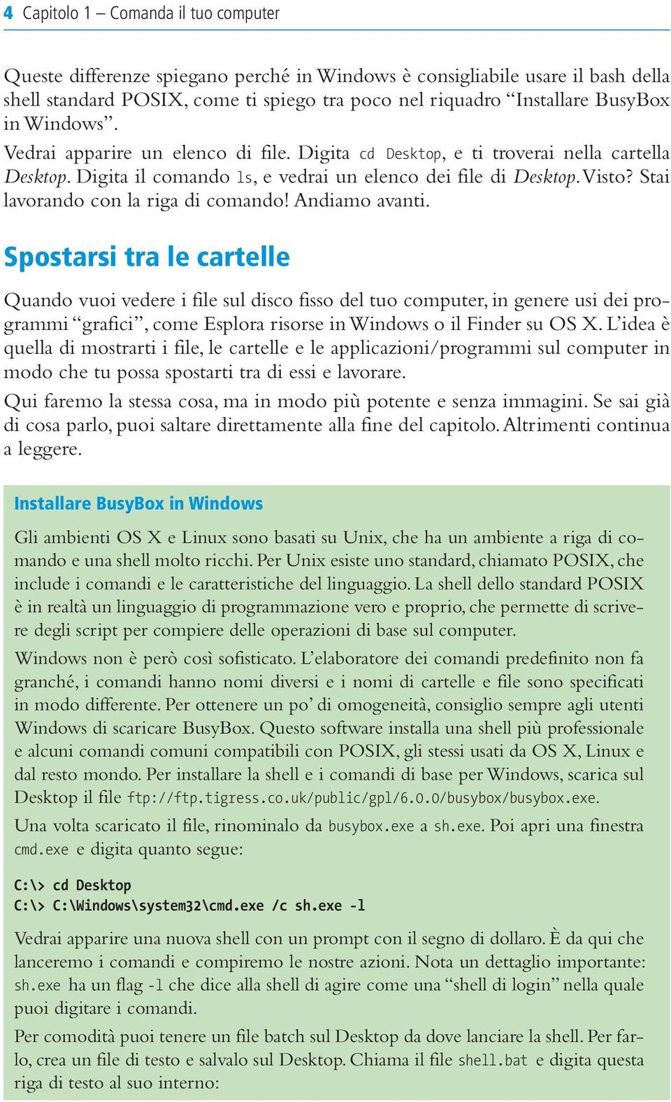 Stai lavorando con la riga di comando! Andiamo avanti.