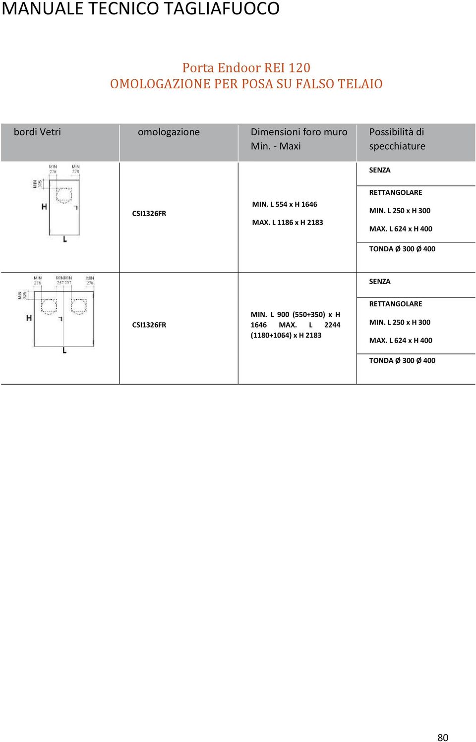 L 1186 x H 2183 CSI1326FR MIN.