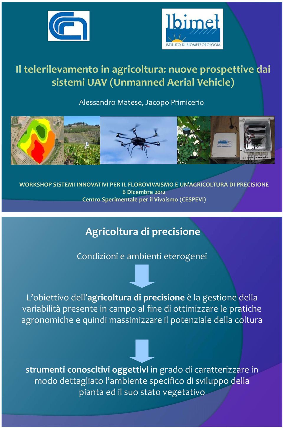 obiettivo dell agricoltura di precisione è la gestione della variabilità presente in campo al fine di ottimizzare le pratiche agronomiche e quindi massimizzare il