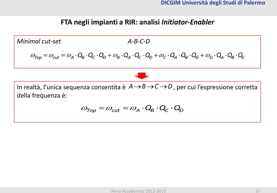 A B D D A B C In realtà, l unica sequenza consentita è della