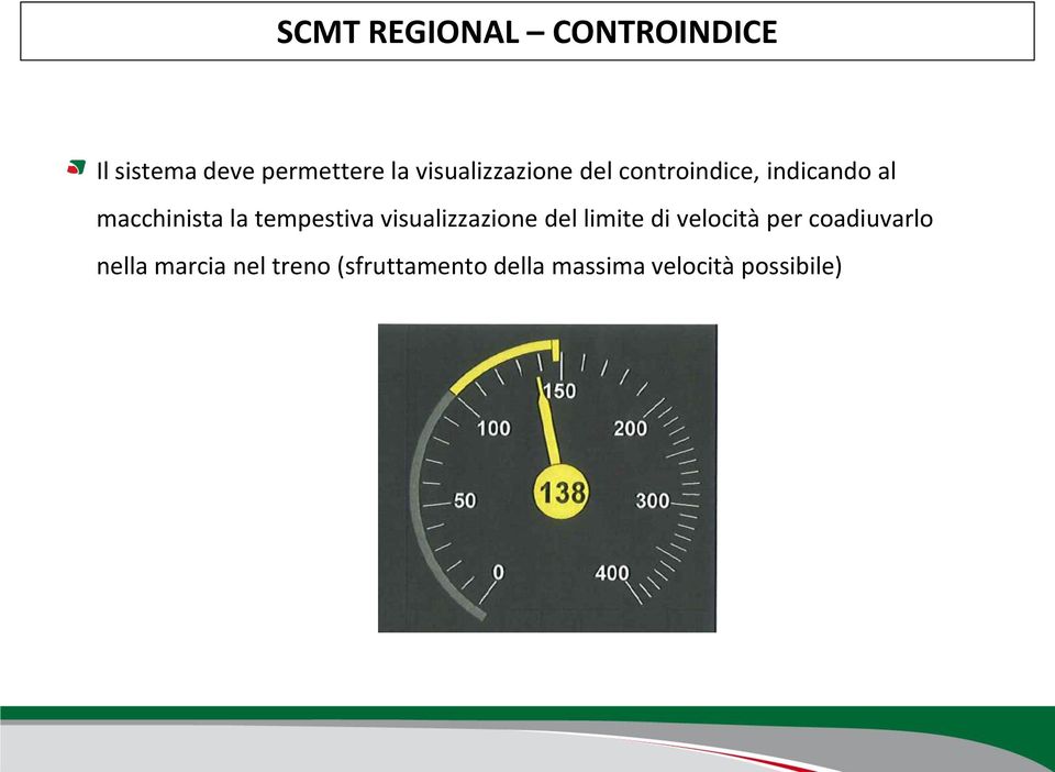 tempestiva visualizzazione del limite di velocità per