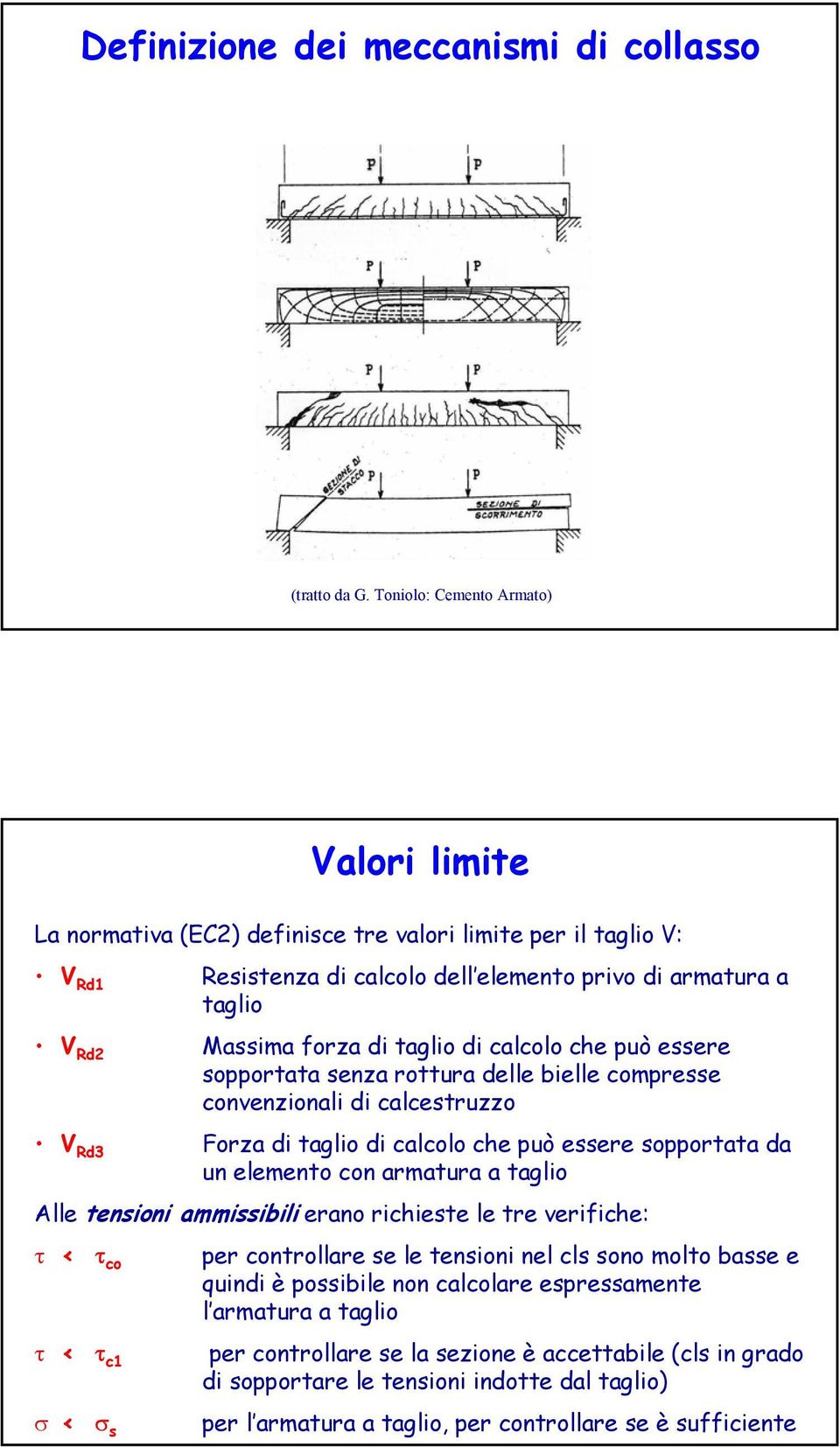 calcolo che può essere sopportata senza rottura delle bielle compresse convenzionali di calcestruzzo Rd3 Forza di taglio di calcolo che può essere sopportata da un elemento con armatura a taglio Alle