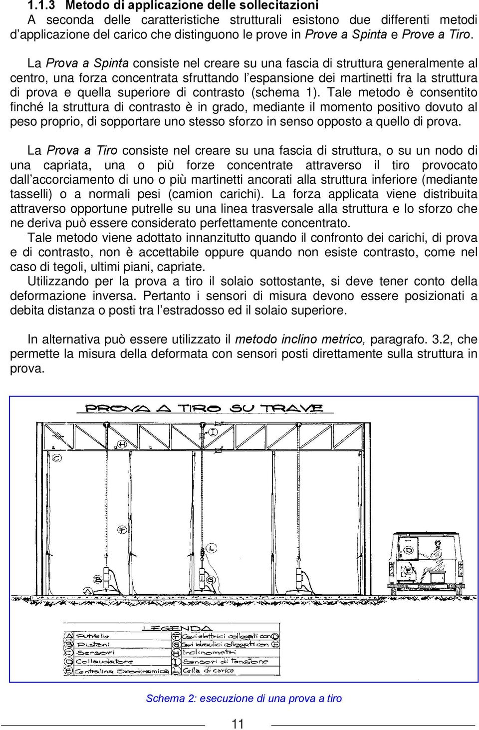 La Prova a Spinta consiste nel creare su una fascia di struttura generalmente al centro, una forza concentrata sfruttando l espansione dei martinetti fra la struttura di prova e quella superiore di