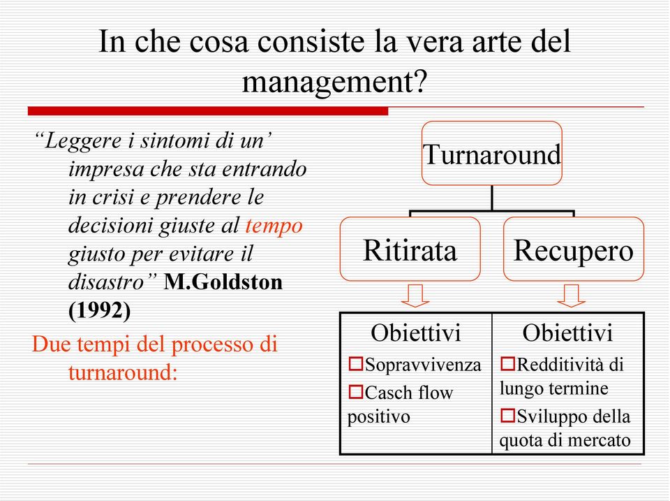 tempo giusto per evitare il disastro M.