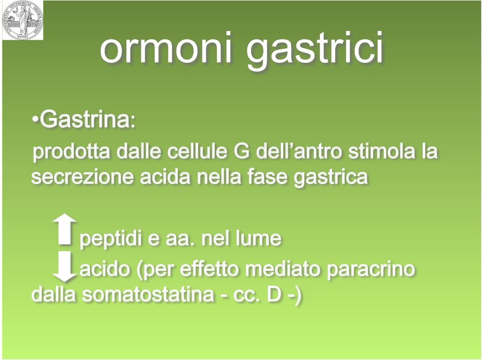 fase gastrica peptidi e aa.