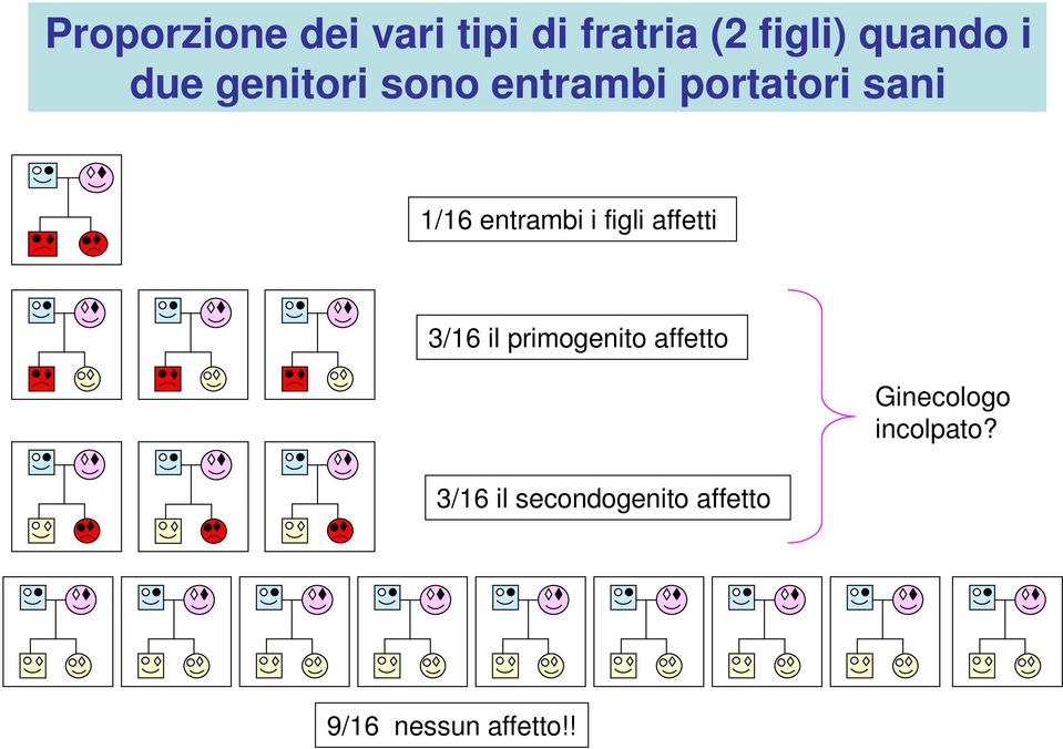 figli affetti 3/16 il primogenito affetto 3/16 il